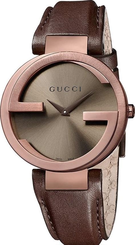 gucci women's interlocking g brown watch|gucci watch g chrono.